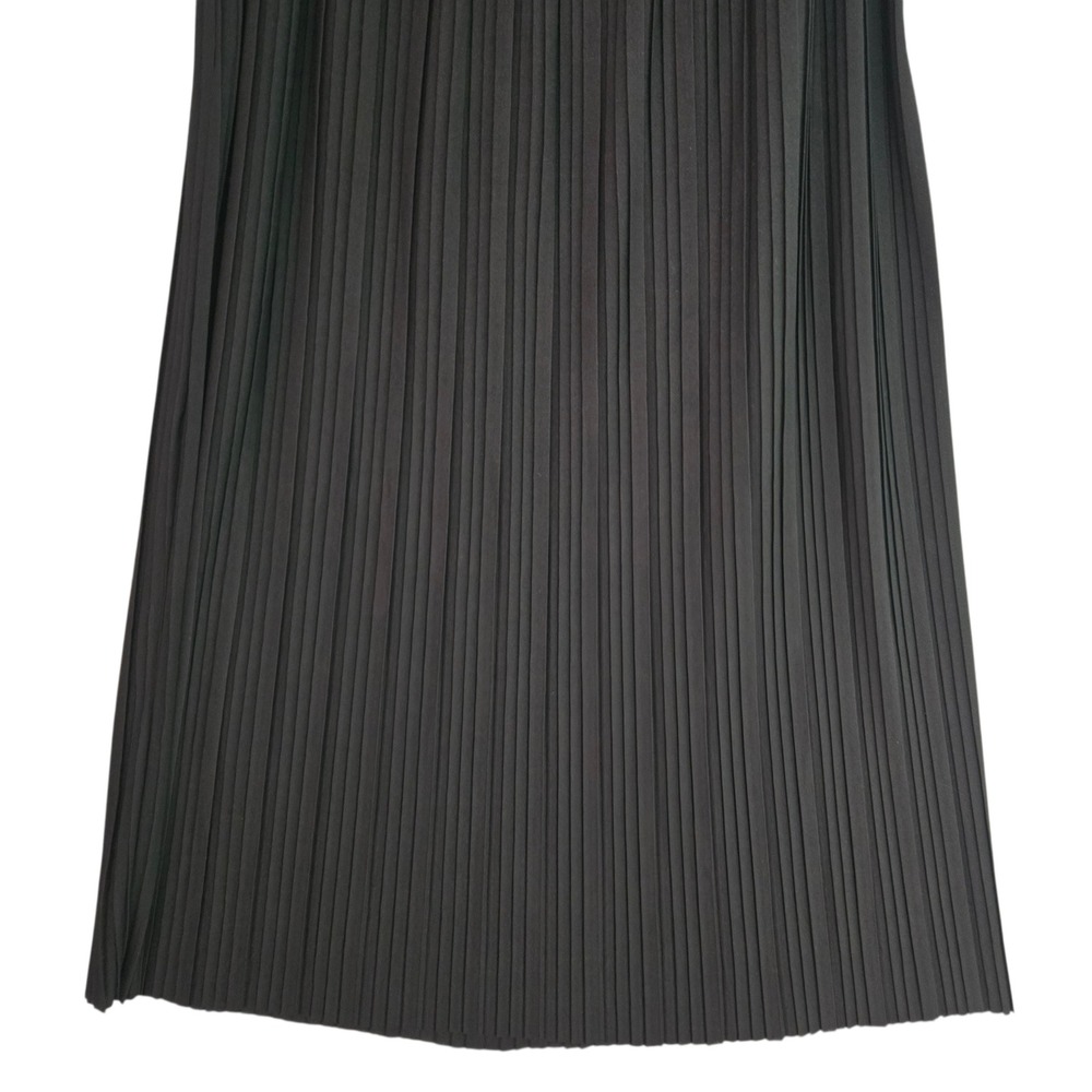 Goth Black Pleated Maxi Skirt Small Accordion Pleat Long Skirt Dressy Minimal - Picture 6 of 8
